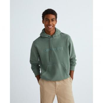 Carhartt WIP Men's Embroidered Logo Hoodie - Green, Size S