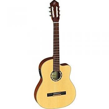 Ortega Guitarra Clásica Electro-Acústica 4/4 con Cuello Delgado - RCE125SN Natural con Funda