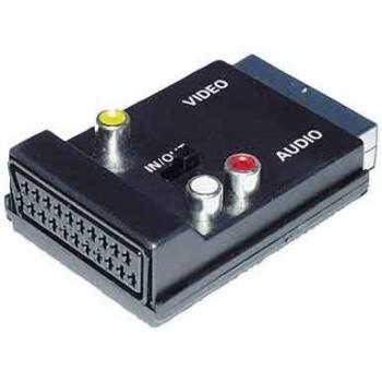 Adaptador E+P VC916 SCART a RCA, 2 x SCART, 3 x RCA, Macho/Femena, Negro