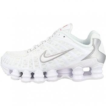 Zapatillas Nike Shox TL Mujer - Blancas/Plateadas/Naranja - Talla 38