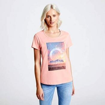 Dare2B Summer Nights-Camiseta con Estampado Gráfico De Algodón Transpirable Y Manga Corta T-Shirts/Polos/Vests, Mujer, Desert Flower, 16