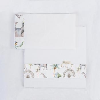 Triptico Sabana 100% Algodón Cuna Africa Blanco