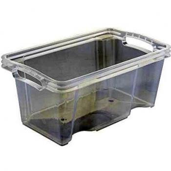 Caja de almacenamiento Keeeper Emil, tipo: caja de almacenaje con asas integradas, características: tamaño S (35 x 21 x 15 cm), capacidad 6,5 litros, material transparente