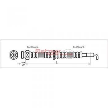Metzger 4113669 Tubo flexible de frenos