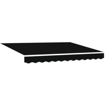 Toldo Retráctil Manual con LED Negro 350 x 250 cm, Tela Resistente a Rayos UV para Exterior, Sombra Ideal para Balcón y Patio