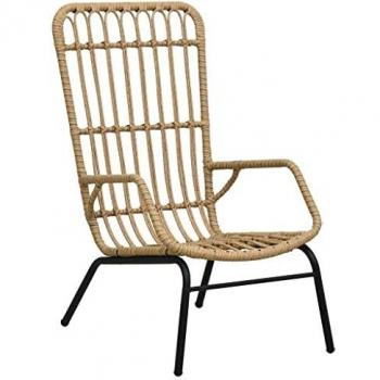 Garden Chair Poly Rattan Light Brown