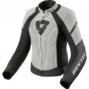 Revit Chaqueta de Cuero Xena 3 Gris para Mujeres, con diseño elegante y moderno, confeccionada en cuero de alta calidad, impermeable, con forro térmico extraíble, múltiples bolsillos exteriores e interiores, protección CE en