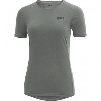 Gore Wear, Mujer, Camiseta Transpirable de Manga Corta para Correr, Gore R3 Women Melange Shirt, Talla: 34, Color: Gris Topo Melange, 100077