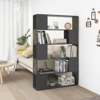 Estantería separador de espacios de aglomerado gris brillo con múltiples capas y acabado brillante