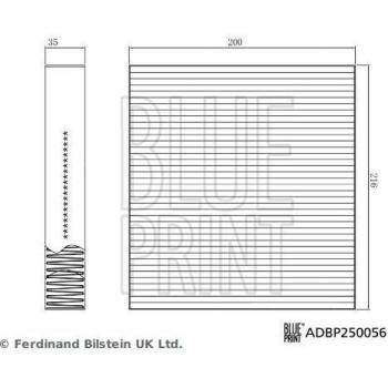 Filtro de habitáculo BLUE PRINT ADBP250056