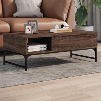 Mesa de centro de madera de ingeniería y metal marrón 100x50x35 cm Meuble Salón VidaXL
