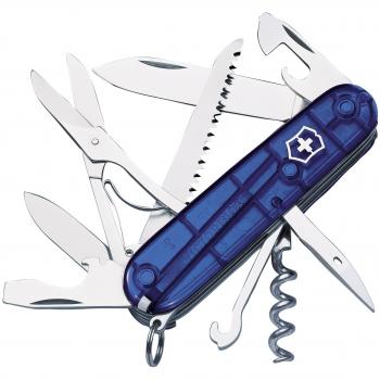 Victorinox Navaja de Oficial Huntsman, color Azul Transparente