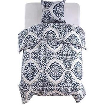 vidaXL Funda Nórdica Cama 2 Piezas Diseño Clásico 140x220/60x70cm Azul Marino