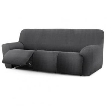 Funda para Sofá Eysa JAZ Gris Oscuro 70 x 120 x 260 cm, funda de sofá relax extensible para 3 plazas, tamaño ajustable de 200 a 260 cm
