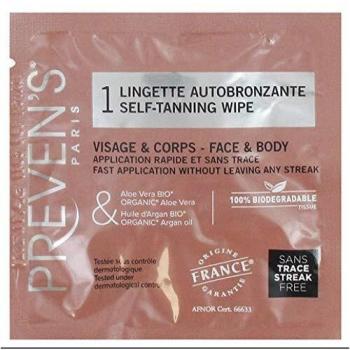 Toallitas Autobronceadoras Prevens para Rostro y Cuerpo