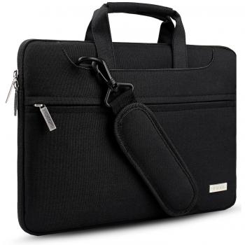 HSEOK Bolso Bandolera/Maletín para Portátil 13-14, Funda Protectora Laptop Sleeve Impermeable para 13,3 MacBook Pro Air, XPS 13, 13-14 HP ASUS Acer Lenovo DELL Notebook, Negro