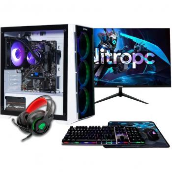 NitroPC Pack Bronze Plus - PC Gaming completo con procesador AMD Ryzen 5 PRO 4650G, 16GB de RAM, almacenamiento M.2 de 1TB SSD, monitor de 24 FullHD, sistema operativo Windows