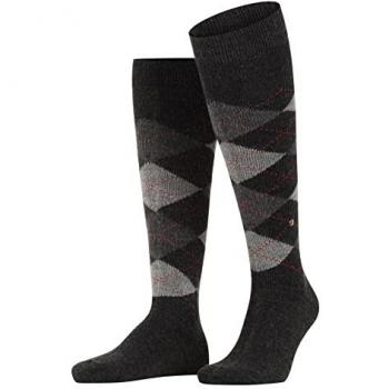 Burlington Men's Preston Knee-High Socks - Soft Acrylic, Long Thick Design, Flat Seam for Pressure-Free Toe Area, Colourful Argyle Pattern, One Size Fits All