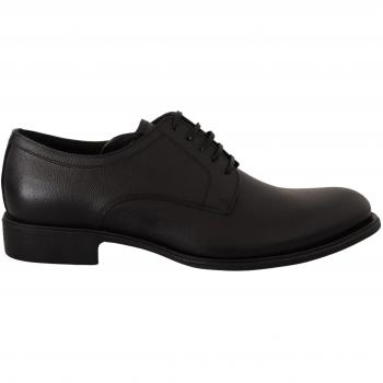 Dolce & Gabbana Black Leather Lace Up Mens Formal Derby Shoes - EU41/US8, Authentic Italian Business Shoes, male, Size: 8 US