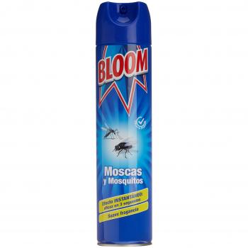 Bloom Instant Aerosol contra moscas y mosquitos 600ml, insecticida en aerosol contra insectos voladores, acción inmediata, 100% eficacia