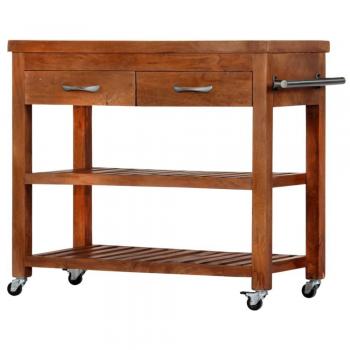 vidaXL Kitchen Trolley 100x48x89 cm Solid Acacia Wood