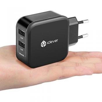 iClever® BoostCube Cargador USB, Travel Wall Charger con SmartID Tecnología