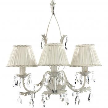 Aplique de pared KAREN 3 luces metal claro y tela marfil