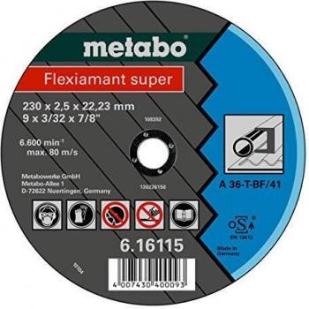 Disco de Corte Metabo Flexiamant Super 125x2,0x22,23mm para Acero, Gekröpft, Máxima Velocidad 12200U/min