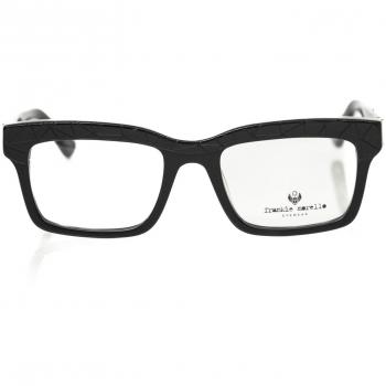 Frankie Morello Geometric Wayfarer Eyeglasses Black Acetate Frame ONE SIZE