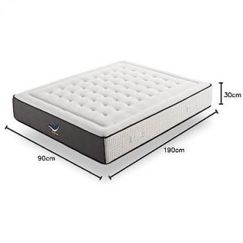 Colchón Exclusive Sport VISCO 90x190 cm | Altura 30 cm | Espumación HR de Alta Densidad | Firmeza 8/10 | 13 Zonas de Confort y Soporte Ergonómico