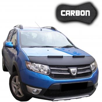 Black Bull Protector de Capo para Dacia Sandero 2 CARBON Protectores Capot Coche máscara Tuning