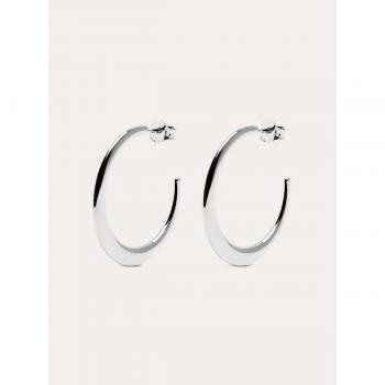 Pendientes Singularu Aro Cenit en Latón con Acabado Baño de Rodio - Joyas de Moda para Mujer