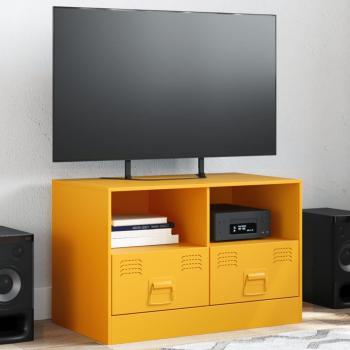 Mueble TV 2 Piezas Amarillo Mostaza 67x39x44 cm en Acero Vidaxl