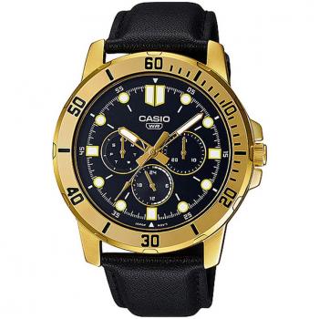 Reloj Casio Collection 45mm Acero Inoxidable PVD Dorado Resistente Agua