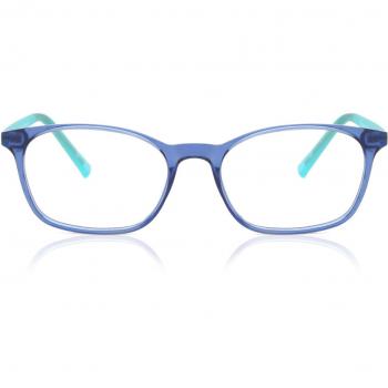 SmartBuy Kids Rectangle Full Rim Plastic Prescription Glasses - Blue, Size 49, Blue Light Block Available, Free Lenses