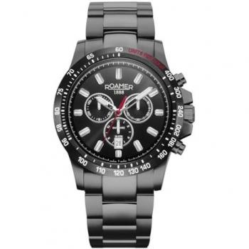 Reloj Cronógrafo Roamer Swiss® Rimini para Hombre - Acero Inoxidable Negro