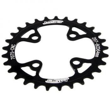 MSC Bikes MSC CNC Alu7075 4Brazos 64 mm 29D - Plato de Ciclismo, Color Negro