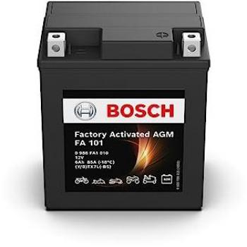 Batería Bosch FA101-M6006 12V 6Ah 85A AGM para Motocicletas, Motos de Enduro, Scooters, Quads y Motos de Agua - Compatible con M6006, BTX
