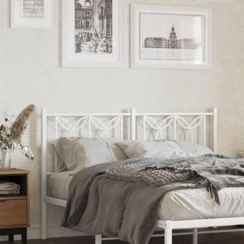 Cabecero de metal blanco 140 cm vidaXL con diseño moderno, estructura de metal resistente, acabado en pintura blanca, dimensiones de 140 cm de ancho, adecuado para camas individuales y matrimoniales pequeñas