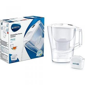 BRITA Aluna - Jarra de Agua Filtrada Blanca con Cartucho MAXTRA+, Filtro que Reduce Cal y Cloro para Sabor Óptimo, 2.4 Litros