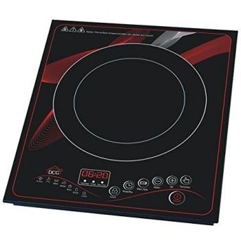 Piastra de inducción eléctrica DCG EKP2430, 2000W, cristal negro, control táctil, 1 zona