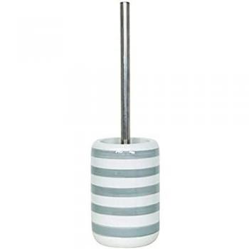 Escobilla de Baño Gris Deauville con Soporte Cerámico y Rayas Llamativas
