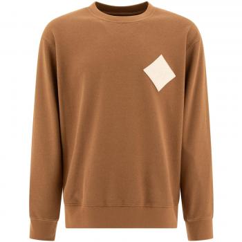 MCM Men's Bouclé Sweatshirt with Laurel Logo in Brown | Size Medium | MHAESMM06CO