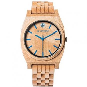 AB Aeterno Horizon Route Maple Wood 38mm Unisex Quartz Watch ROU_BLU