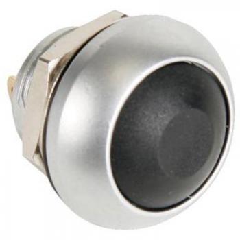 Interruptor pulsador redondo de metal - Negro - SPST Off-(On)
