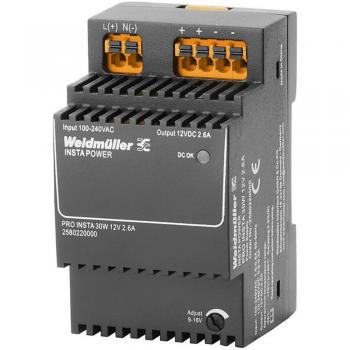 Fuente de alimentación conmutada Weidmüller PRO INSTA 30W 12V 2.6A para carril DIN