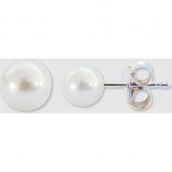 Pendientes de perla blanca 8mm y plata
