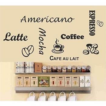 Café Pegatinas para tiendas o il Tuo kitcken Fine acabado negro mate muy diseño moderno