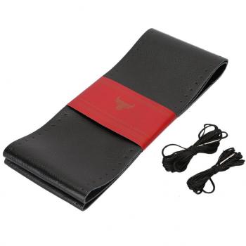 OSAN DIY Fundas para Volante Coche Cubierta Cuero con Agujas e hilo Negro