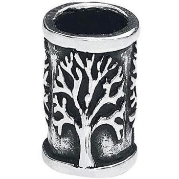 etNox Árbol de la Vida Hombre Adorno para la Barba Plateado, Bronze